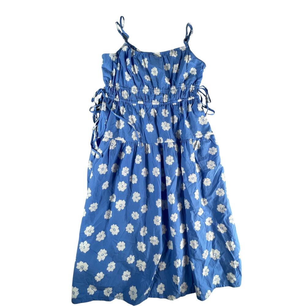 Universal Thread Dress Womens Small Blue Floral Maxi Spaghetti Strap Stretch NWT